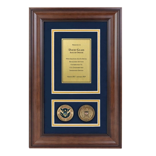 Recognition Shadow Box w/ Coins (USCIS)