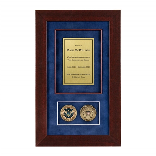 Recognition Shadow Box (Cherry) w/ Coins (DHS)