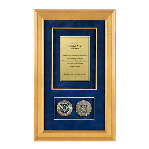 Recognition Shadow Box (Gold) w/ Coins (ICE)