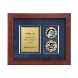 Desk Frame w/ 2 Coins Award (CISA)