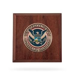 Wooden Paperweight w/ Coin (DHS)