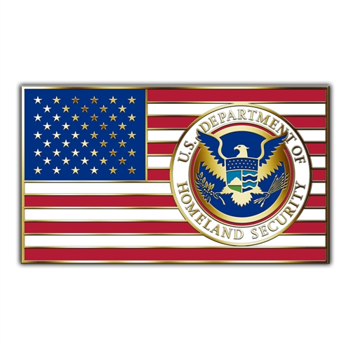American Flag with DHS Seal Lapel Pin