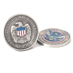 USCIS Agency Challenge Coin - Silver/Color