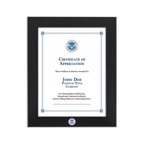 Black Certificate Frame (DHS)