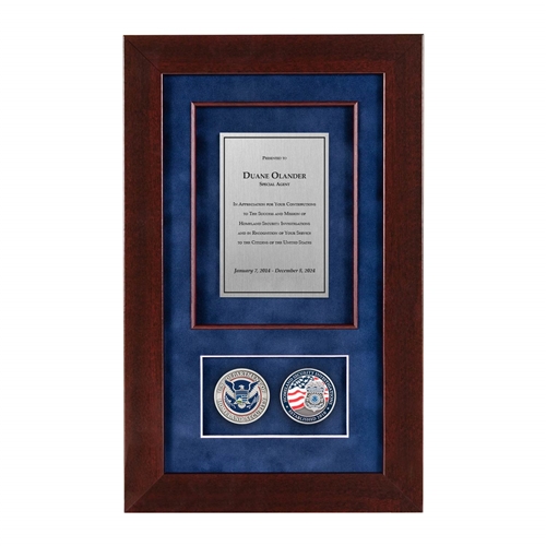 Recognition Shadow Box (Cherry) w/ Coins (HSI)