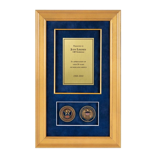 Recognition Shadow Box (Gold) w/ Coins (CBP)