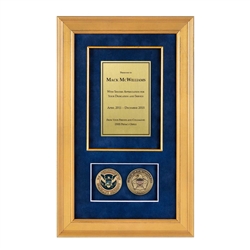Recognition Shadow Box (Gold) w/ Coins (DHS)