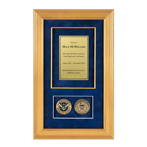 Recognition Shadow Box (Gold) w/ Coins (DHS)