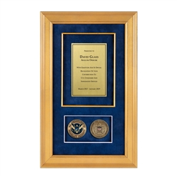 Recognition Shadow Box (Gold) w/ Coins (USCIS)