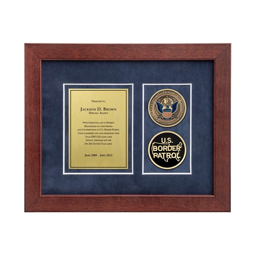Desk Frame w/ 2 Coins Award (Border Patrol)
