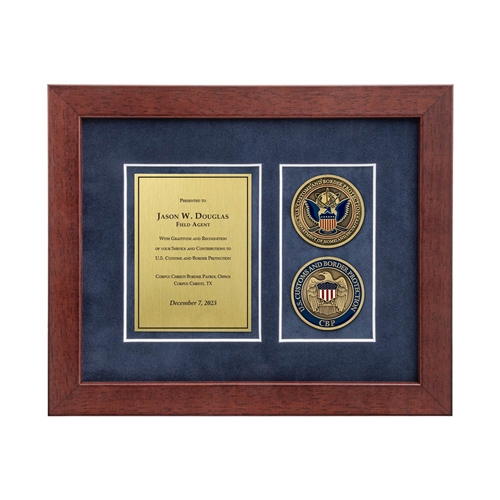 Desk Frame w/ 2 Coins Award (CBP)