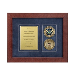 Desk Frame w/ 2 Coins Award (USCIS)