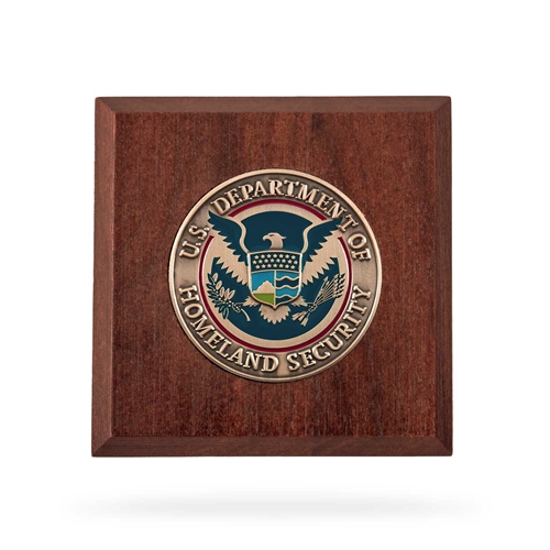 Wooden Paperweight w/ Coin (DHS)