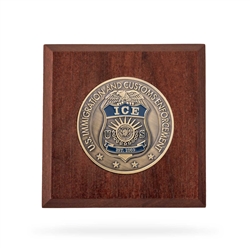 Wooden Paperweight w/ Coin (ICE)