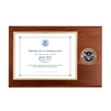 certificate plaque w/ medallion DHS