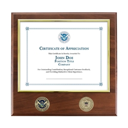 Certificate Plaque w/ 2 Coins (DHS)
