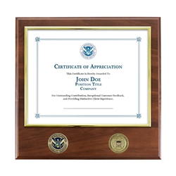 Certificate Plaque w/ 2 Coins (FEMA)