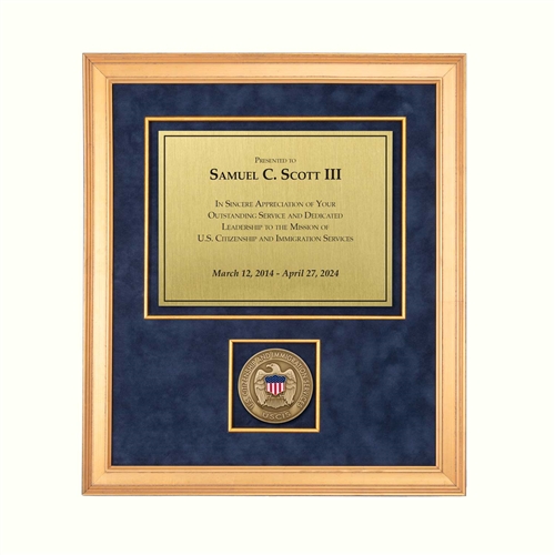 Recognition Shadow Box w/ Medallion (USCIS)